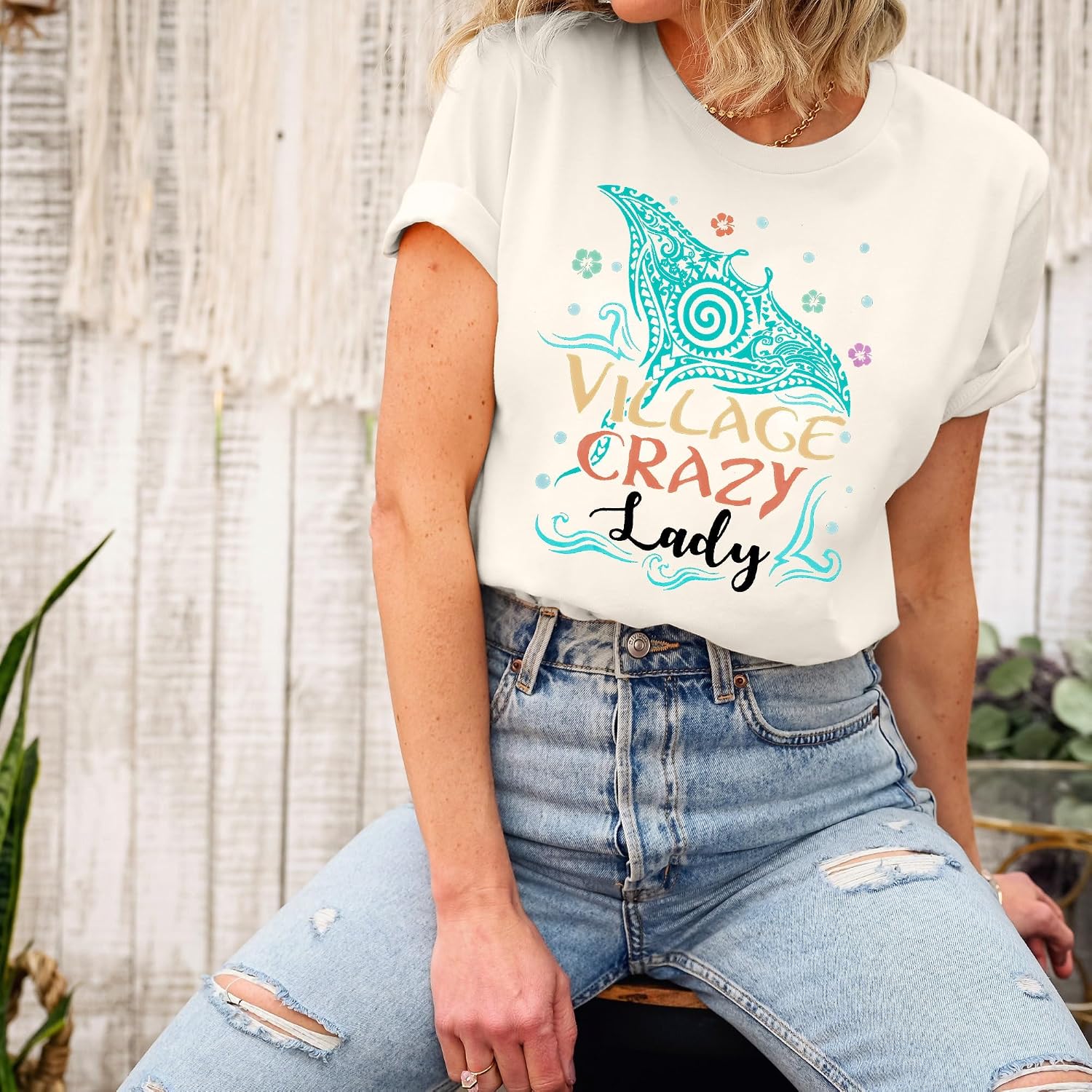 JINTING Magic Princess Tshirt Women Ocean Princess Shirts Village Crazy Shirt Summer Beach Vacation Tee