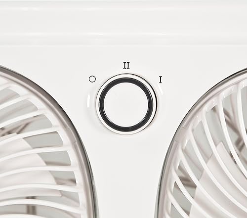 Miniatura 5 de Comfort Zone Living Comfort Ventilador de ventana individual de 9 pulgadas con 2 velocidades y cabezales de ventilador giratorios individuales de