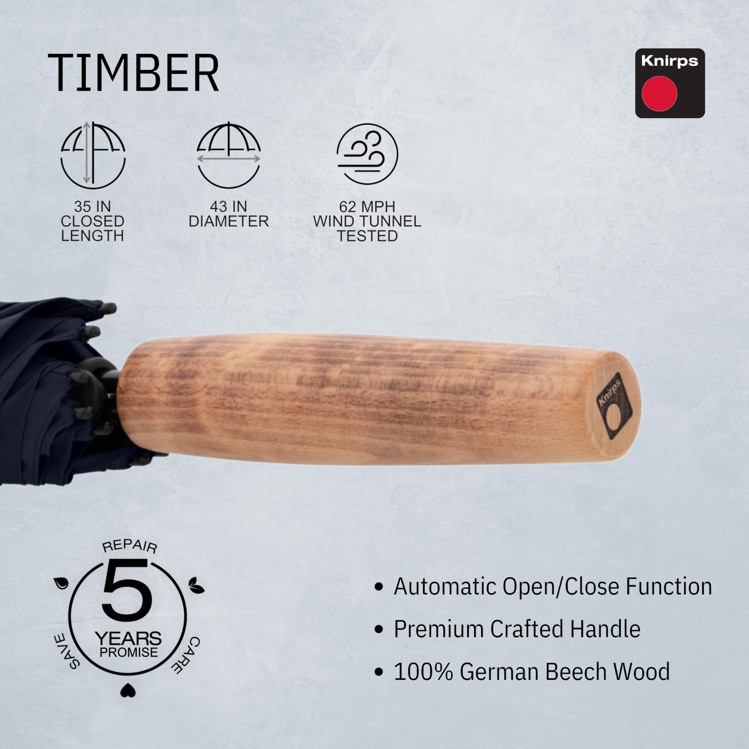 Knirps Timber, Stick Automatic in verschiedenen Farben