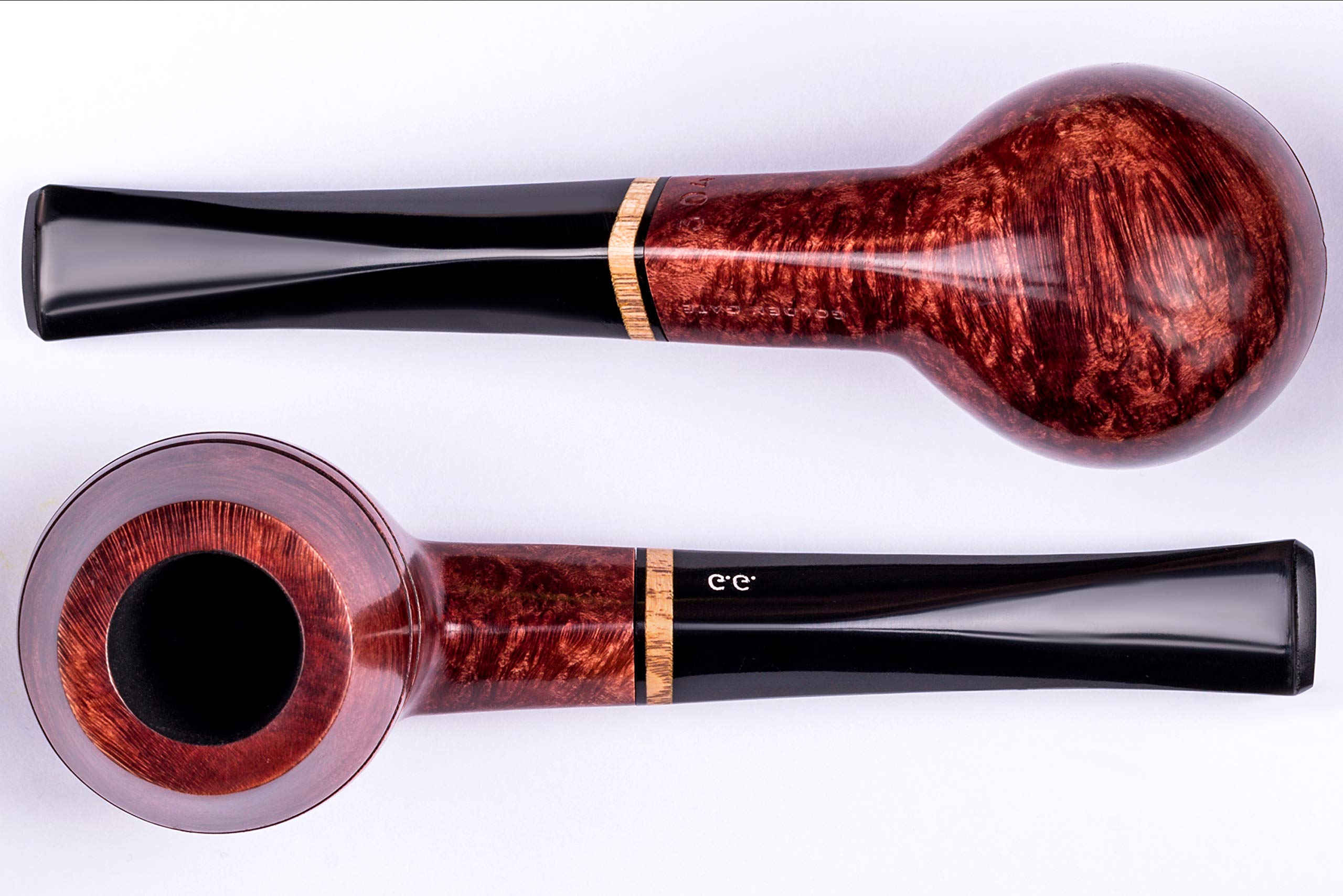 Pipe en bois pour tabac - Série Bulldog, Fabriquée à la main en bruyère, Compatible avec filtre 9mm (Acajou)