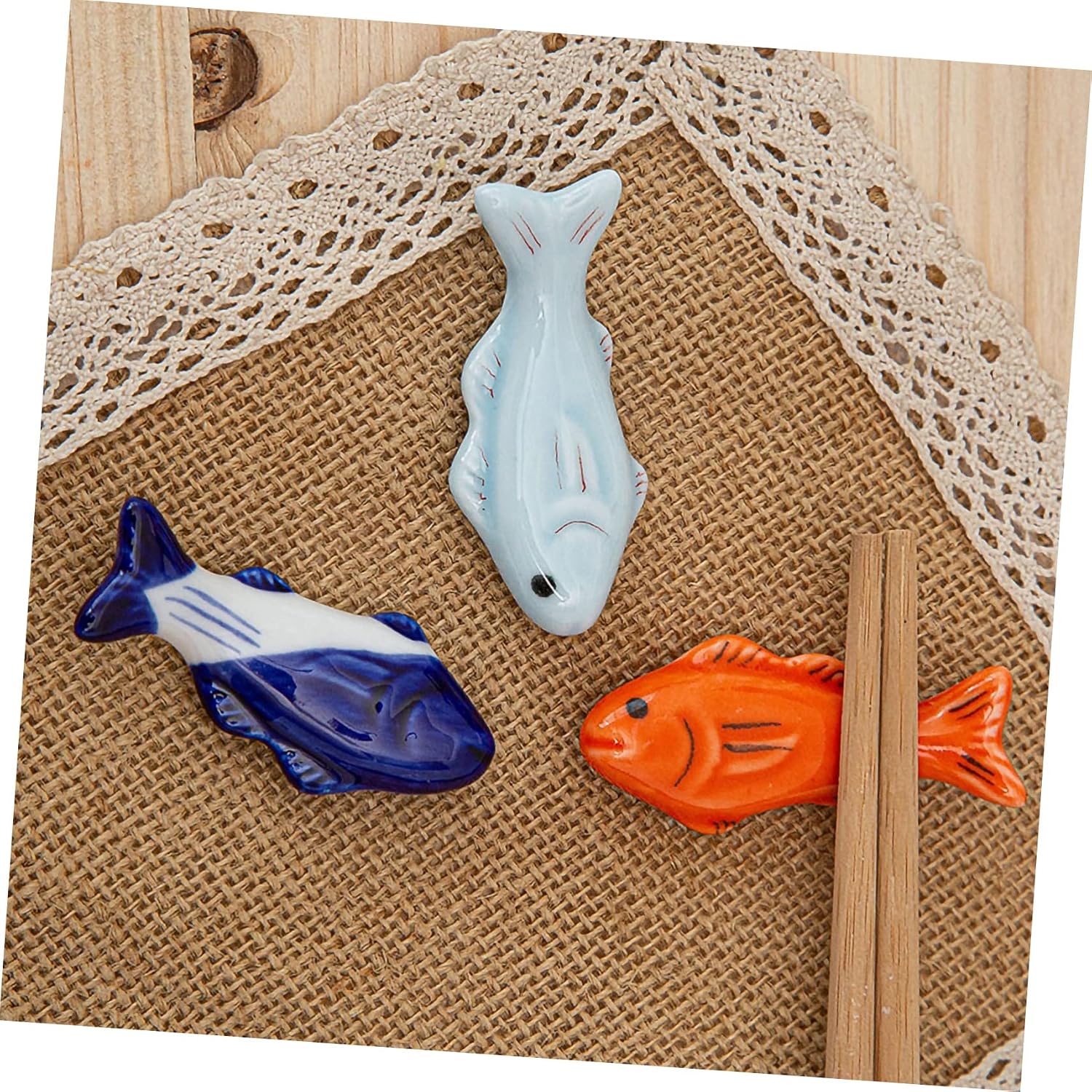 UPKOCH 9pcs Fish Shaped Chopsticks Holder Mariposas Decorativas Para ...