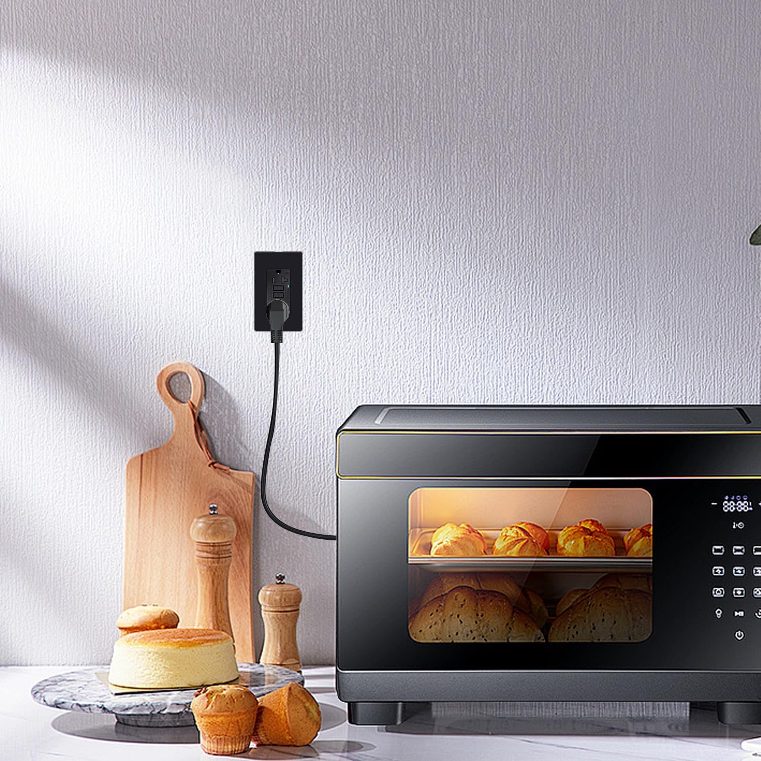 GFCI Outlet Weather Resistant Receptacle with LED Indicator, 20 Amp 125 Volt Wallplate and Screws Included ETL Listed, Black GFI 3 Pack,with 1PK Black GFCI Outlet 20 Amp