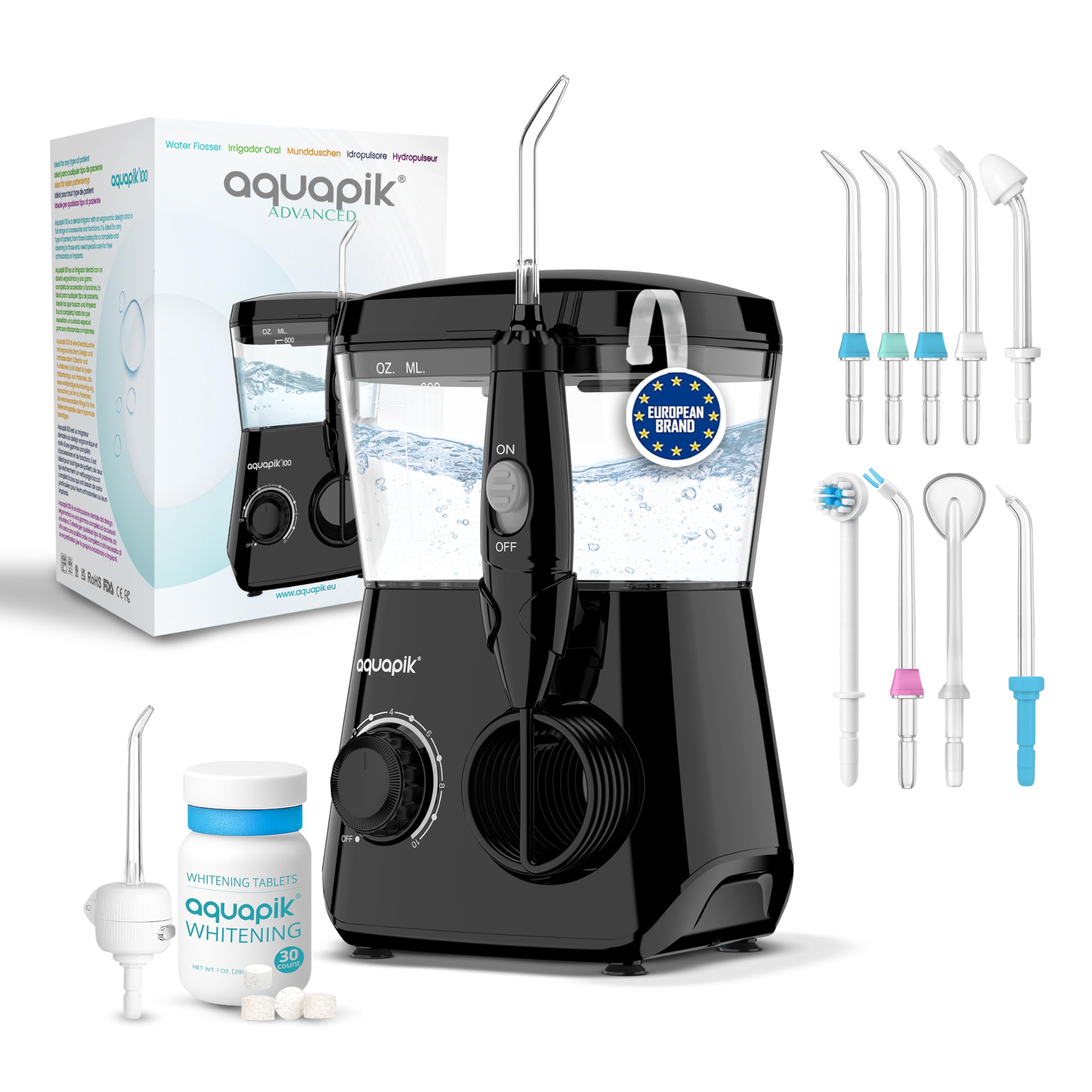 Boston Tech Aquapik Advanced, hydropulseur, 10 niveaux, orthodontie