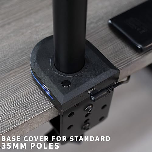 Miniatura 6 de VIVO Hub USB dual montado en poste con iluminación RGB, 2 puertos USB-A, carga electrónica, iluminación RGB dinámica, 8 colores estáticos, cubierta