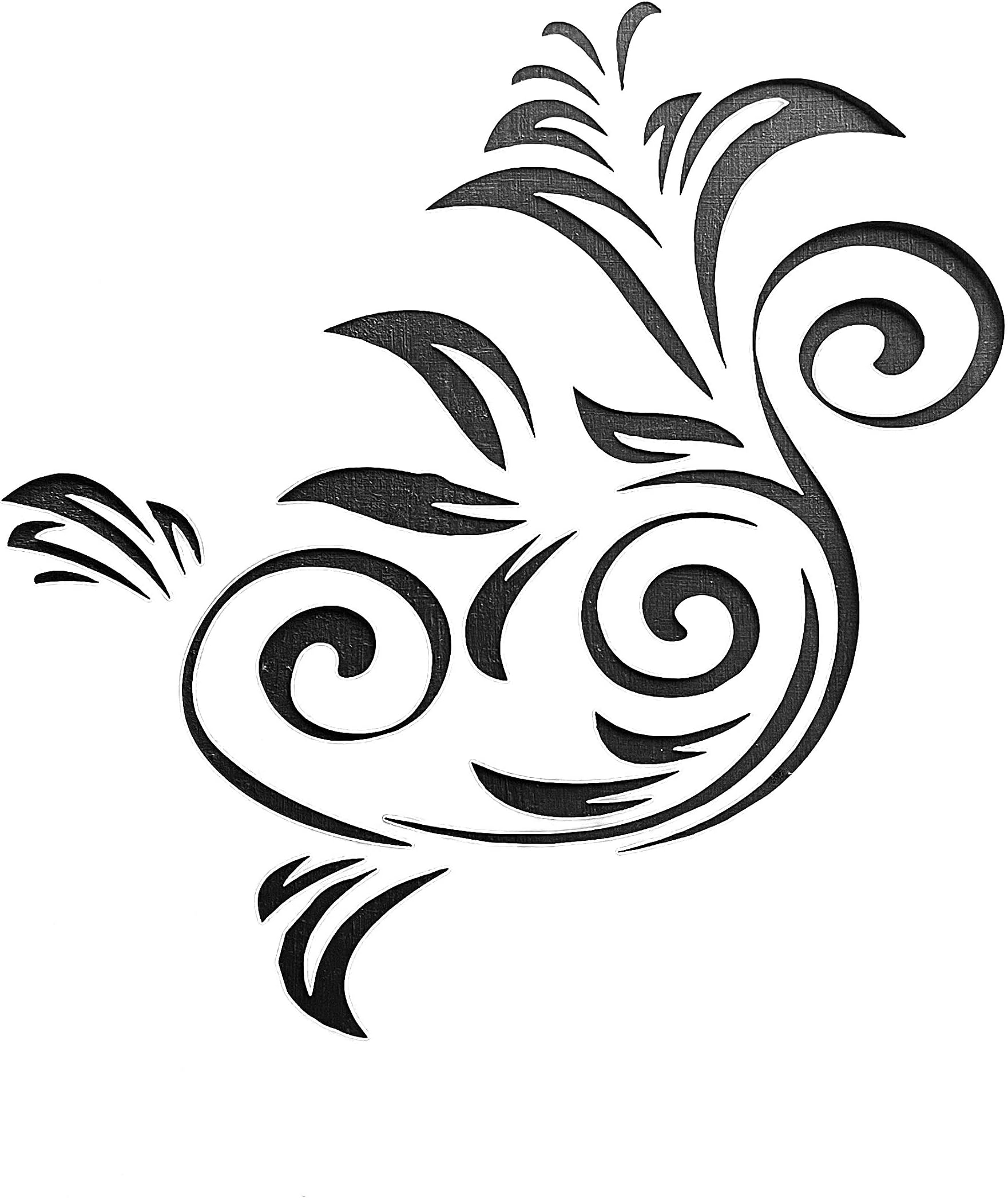 Flower Swirls Corner Border Stencil Template A4, Image Size 183.4mm x 190mm, re-usable