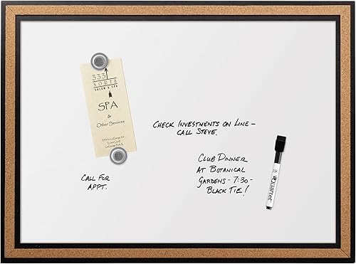 Miniatura 3 de Quartet Pizarra de borrado en secopizarra, 17 x 23 pulgadas, magnético, marco de corcho (13765), negro