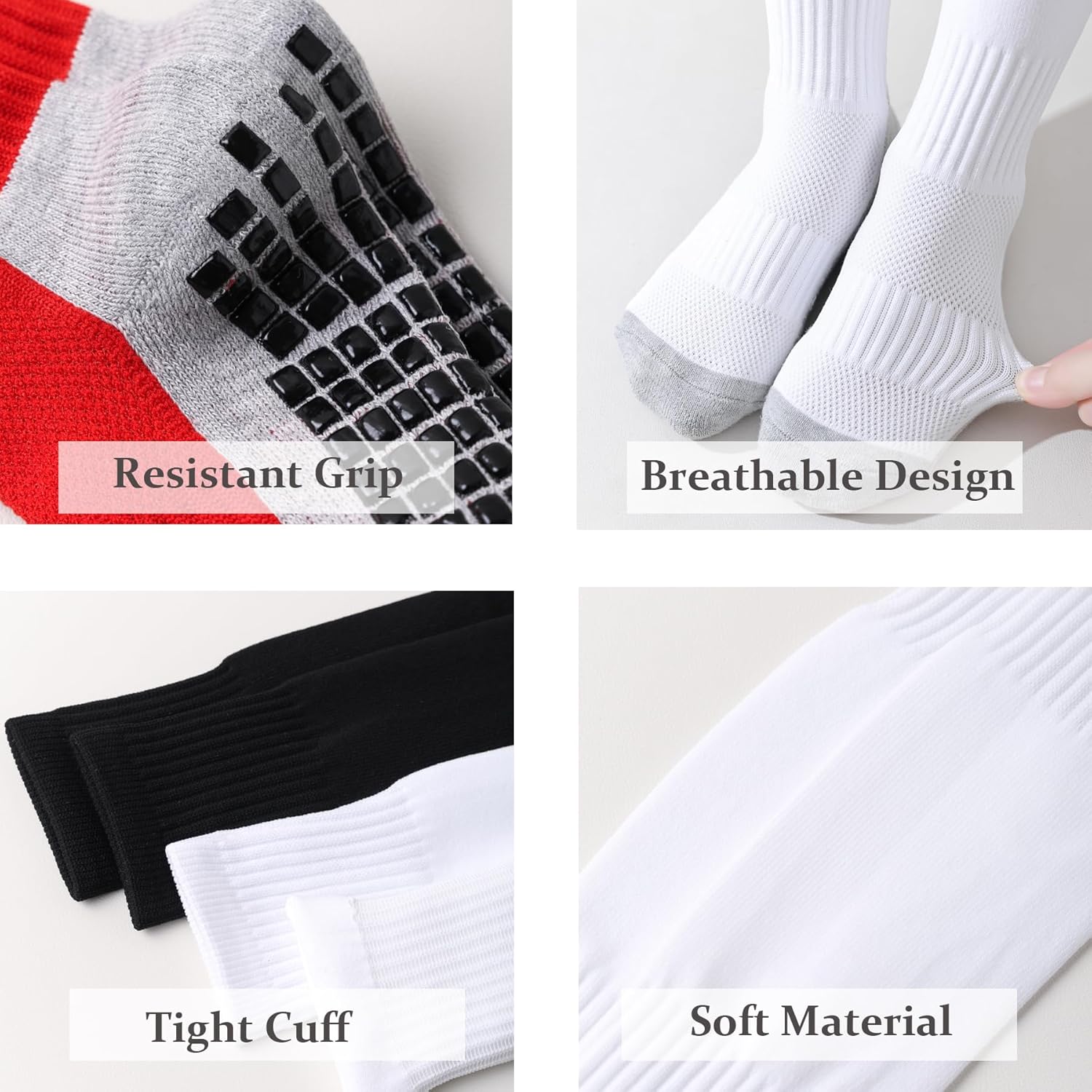 Marchare Boys Athletic Soccer Socks Knee High Socks Grip Sock Baseball Football Sock For Boys Girls - Image 5