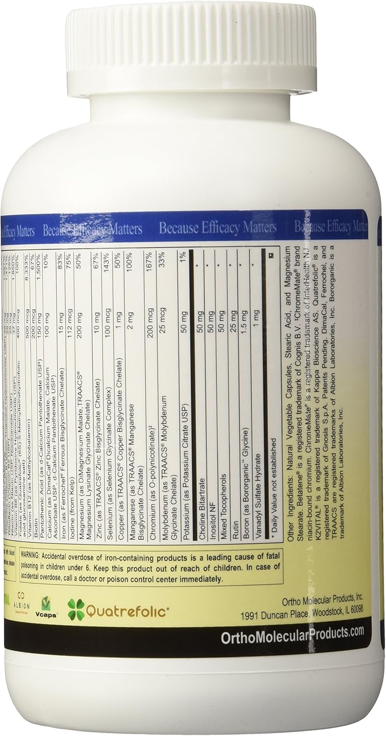 Ortho Molecular Products Alpha Base Capsules with Iron, 240 Count