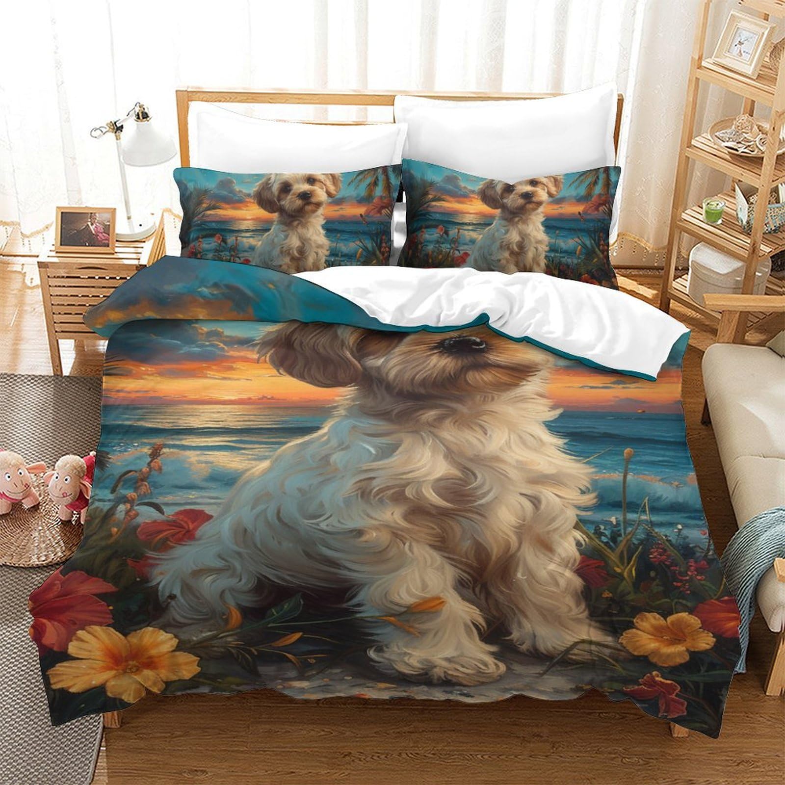 Housse de couette 140x200cm lit single ado parure imprimé 3D