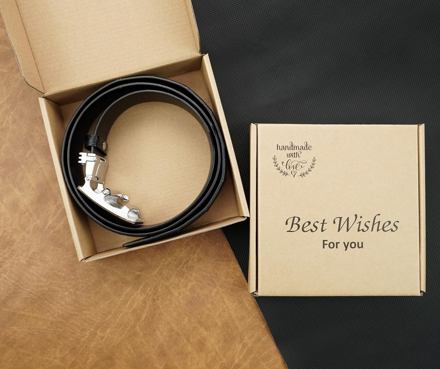 AIIigator Belt Men Leather Straight Belts Handmade Buckle Durable Dress Belt Classic Fashion Gift For Dad Boss Teacher - Image 5