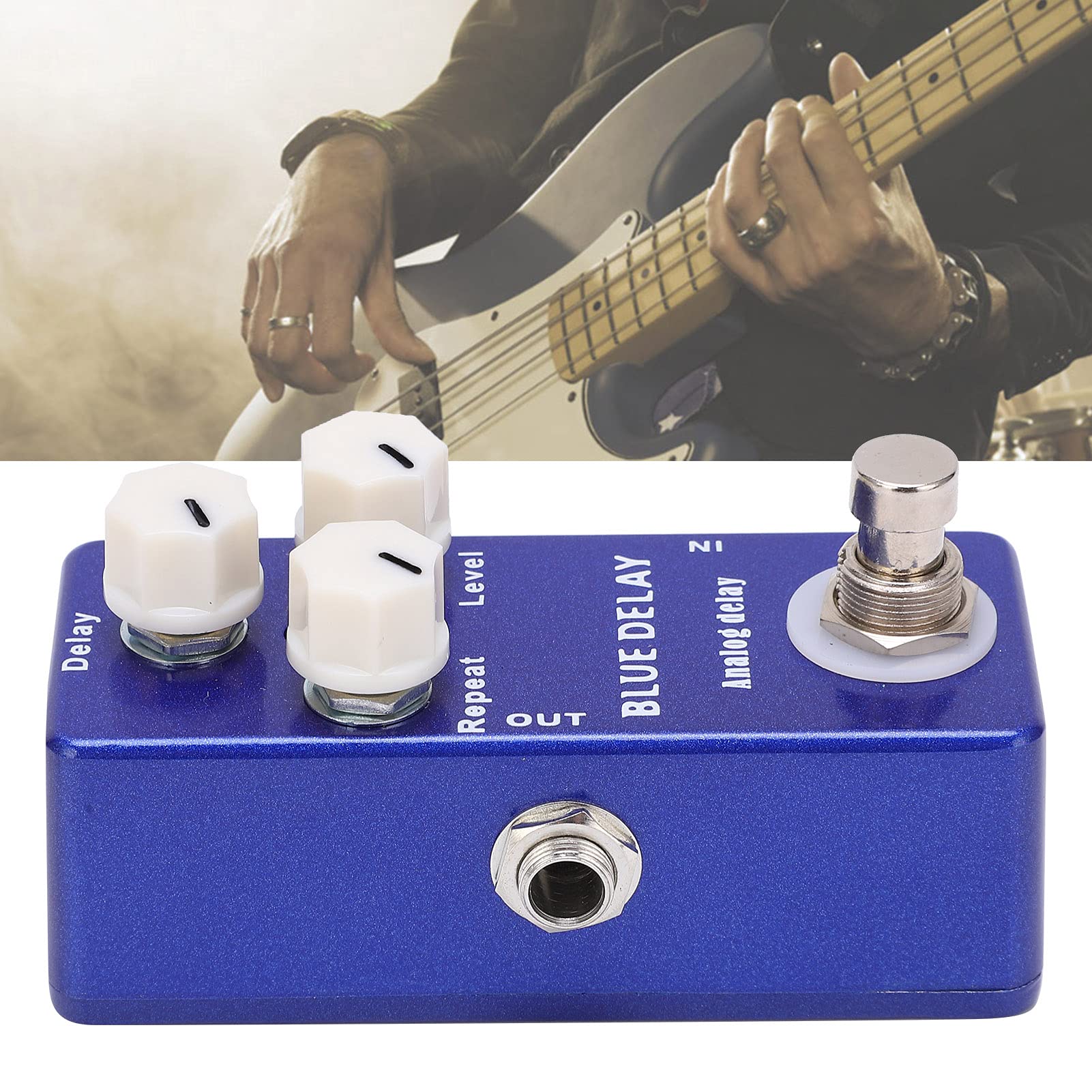 Pedal de Retardo de Guitarra, Pedal de Retardo Boss Pedal de Efecto de Guitarra Pedal de Guitarra Mini Blue Delay Analógico True Bypass para Guitarras Eléctricas
