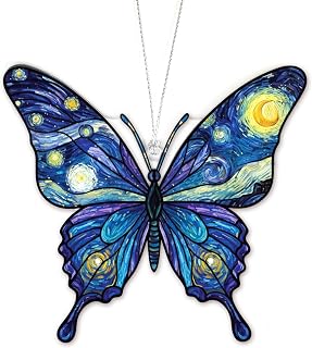 Butterfly Starry Night Christmas Ornaments 2026, Butterflies Suncatcher Ornament for Window Tree Decor, Christmas Decorations, Butterfly Gifts for Women, Unique Holiday Fantasy Gifts