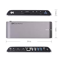 Vista 6 de Cable Matters Base USB C para Windows, puerto dual 4K, carga de 80 W, ranura para tarjeta SD, puerto USBA/USBC de 10 Gbps, Gigabit Ethernet