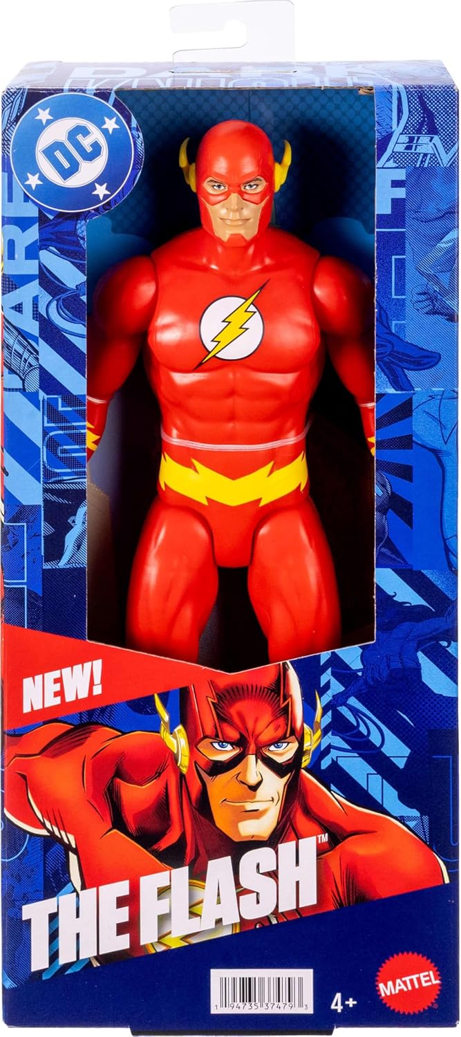 Mattel DC 12 Inch The Flash Action Figure, Classic Red & Yellow Super Suit, Detailed Design & 7 Points of Articulation