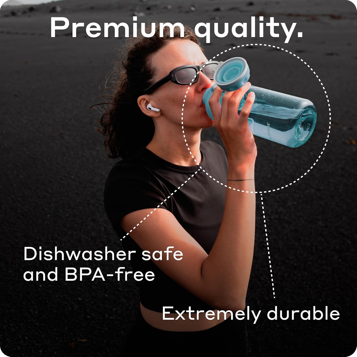 BOBBER 30 oz Tritan Water Bottle with Strainer Mesh, Premium Quality — BPA Free, Leak Proof & Dishwasher Safe Sports Water Bottle — Lightweight Portable No Spill Water Bottle for Adults (Black) - Image 5