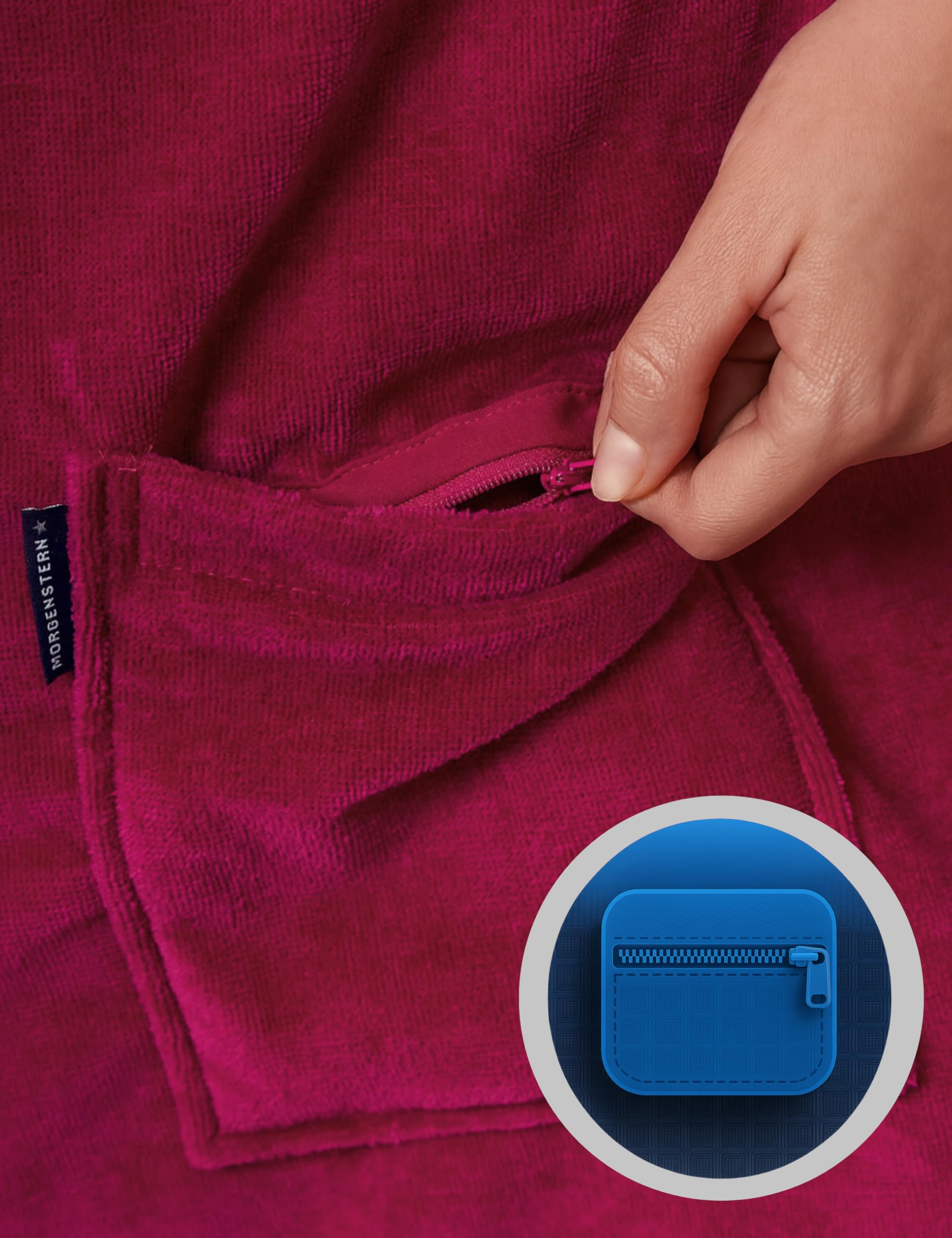Morgenstern Damski kilt do sauny z kieszenią, 90 cm długości, bawełna, Fuchsia, jeden rozmiar