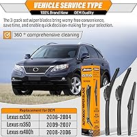 Vista 45 de AUTOBOO - Limpiaparabrisas de repuesto 26 + 20 pulgadas con limpiaparabrisas trasero de 12 pulgadas para BMW X3, X4, 2018, 2019, 2020, 2021, 2022