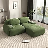 Vista 57 de Sofás modernos sin hueso de 152 pulgadas para sala de estar, sofá modular de pana, sofá modular camel, sofás de 4 plazas para sala de estar, sofás