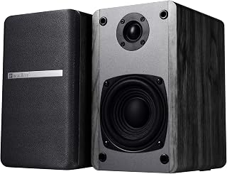 SINGING WOOD T25 Passive 2 Way Bookshelf Speakers 60 Watts (30W x 2) with preinstalled Wall Mount Bracket- Beech Wood Finish, Pair - Receiver or Amplifier Needed to Operate (Black)