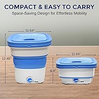 Vista 2 de Pure Clean Lavadora portátil de 15 litros – Mini lavadora plegable para ropa de bebé, ropa interior, ropa pequeña – Lavadora compacta