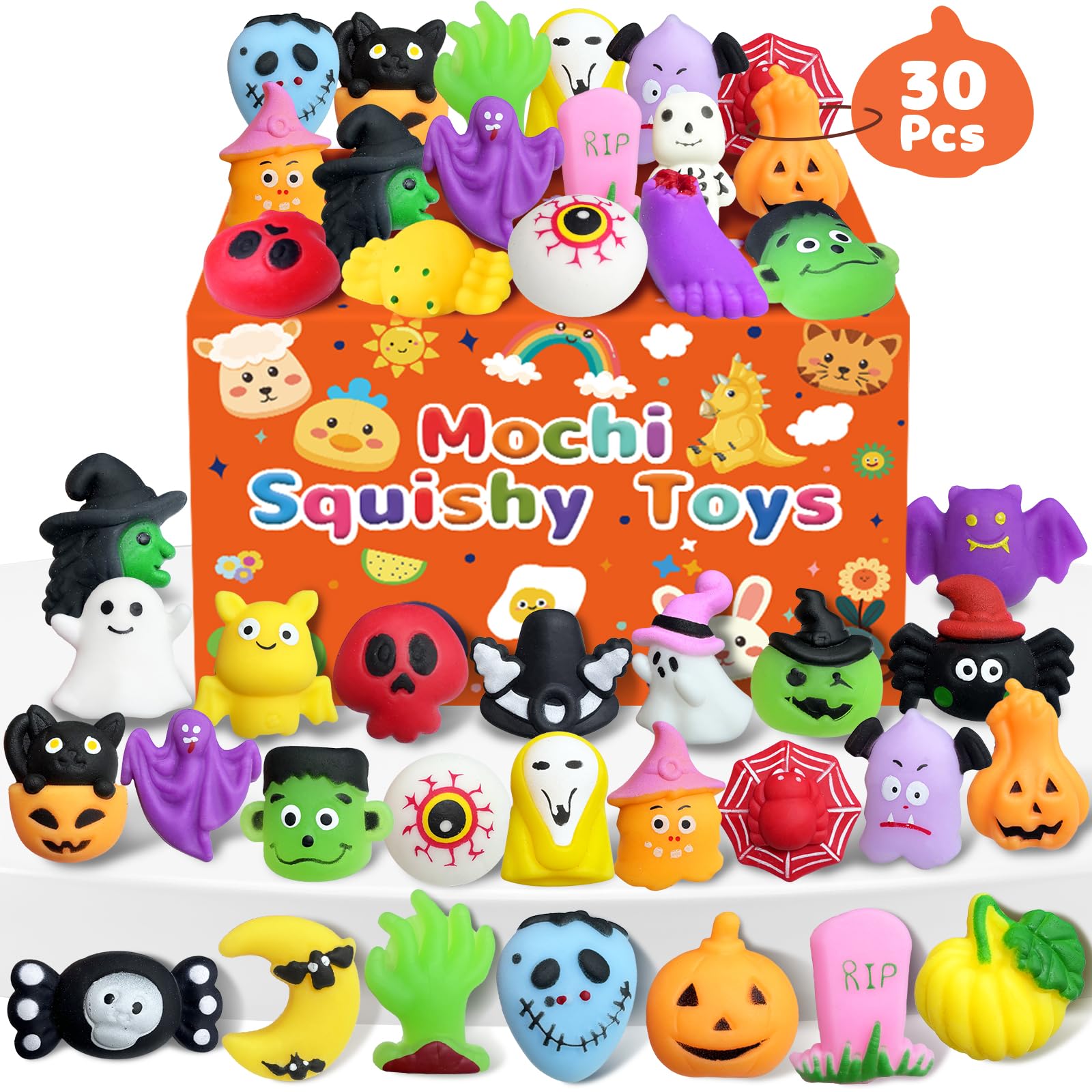 Photo 1 of Oomloid Halloween Mochi Squishy Toy Pack (30 Pcs)
