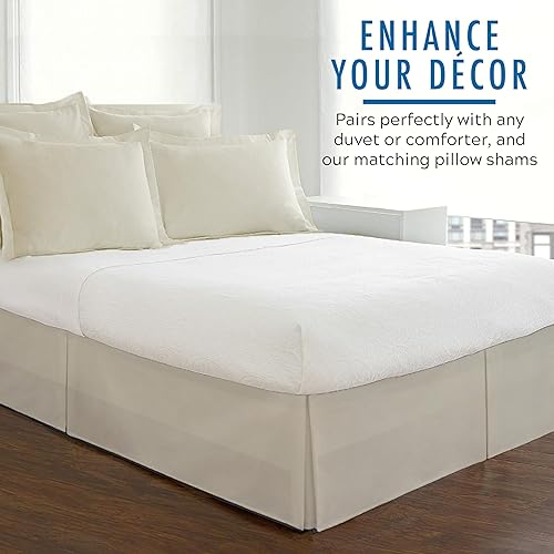 Miniatura 55 de Fresh Ideas Bedding Tailored Bedskirt, Classic 14” Drop Length, Pleated Styling, California King, White