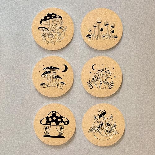 Miniatura 3 de Posavasos para bebidas con soporte, paquete de 6, regalos de inauguración de la casa para parejas nuevas, absorbente, madera de corcho, lindo