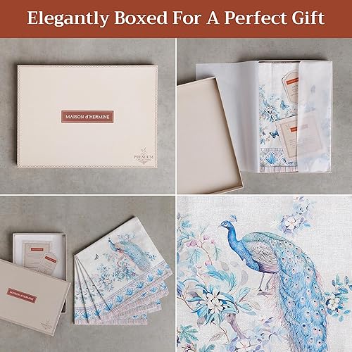 Miniatura 6 de Maison d' Hermine Servilletas de tela 100% algodón peinado de alta calidad, decorativas, lavables, juego de 4 servilletas para el hogar, cocina