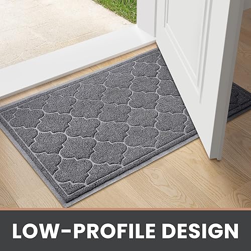 Miniatura 7 de LuxStep Tapete grande de 17 x 30 pulgadas para interiores y exteriores, antideslizante, diseño de perfil bajo, tapete duradero para atrapa la