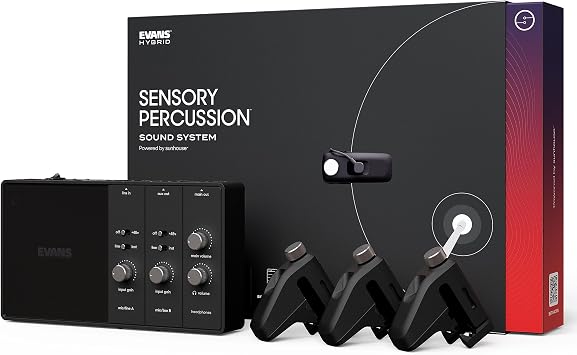 Evans Hybrid Sensory Percussion Sound System - Includes Software, Audio Interface, 3 Drum Sensors, Cables - Transform ANY Drum Set Into Customizable Music Tool
