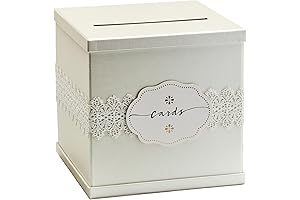 Hayley Cherie Ivory Gift Card Box Holder with White Lace
