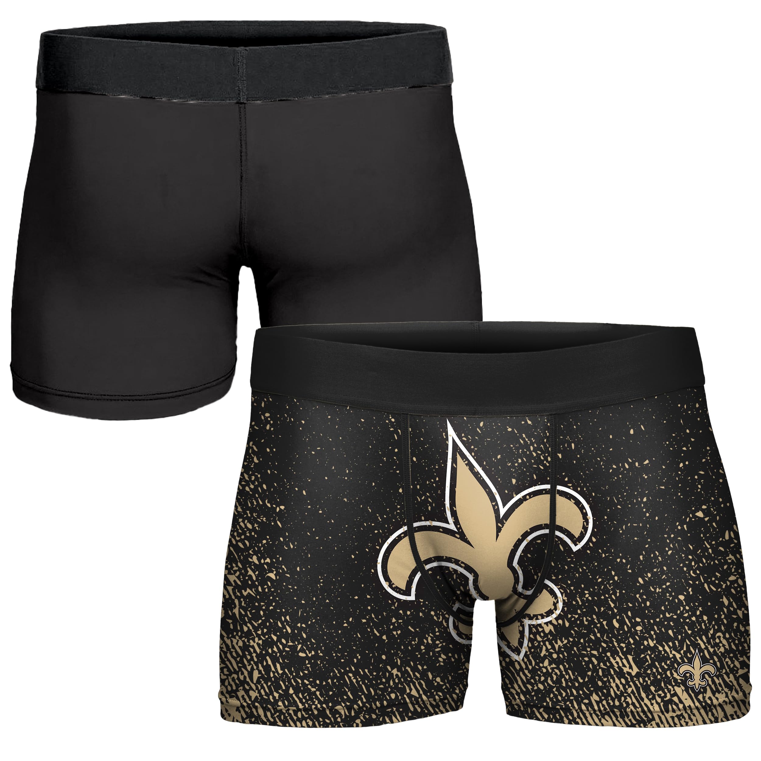 FOCO NFL Men's Officially Licensed Team Color Primary Logo Football Fan Essential Boxer Briefs Underwear - New Orleans Saints - X-Large