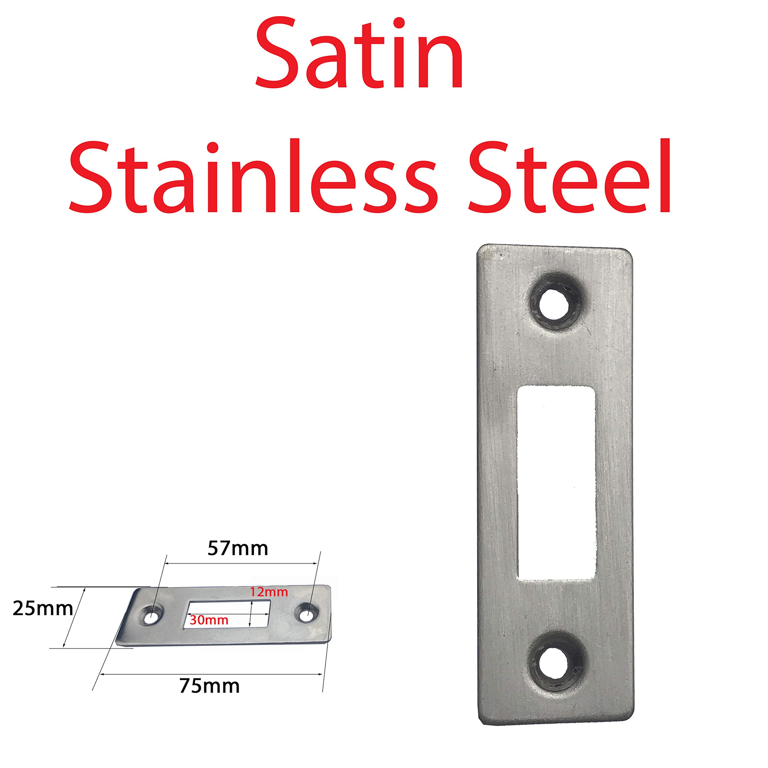 Face Plates for Doors Tubular and Mortice Latch Premium UK (Satin Stainless Steel) - Image 2