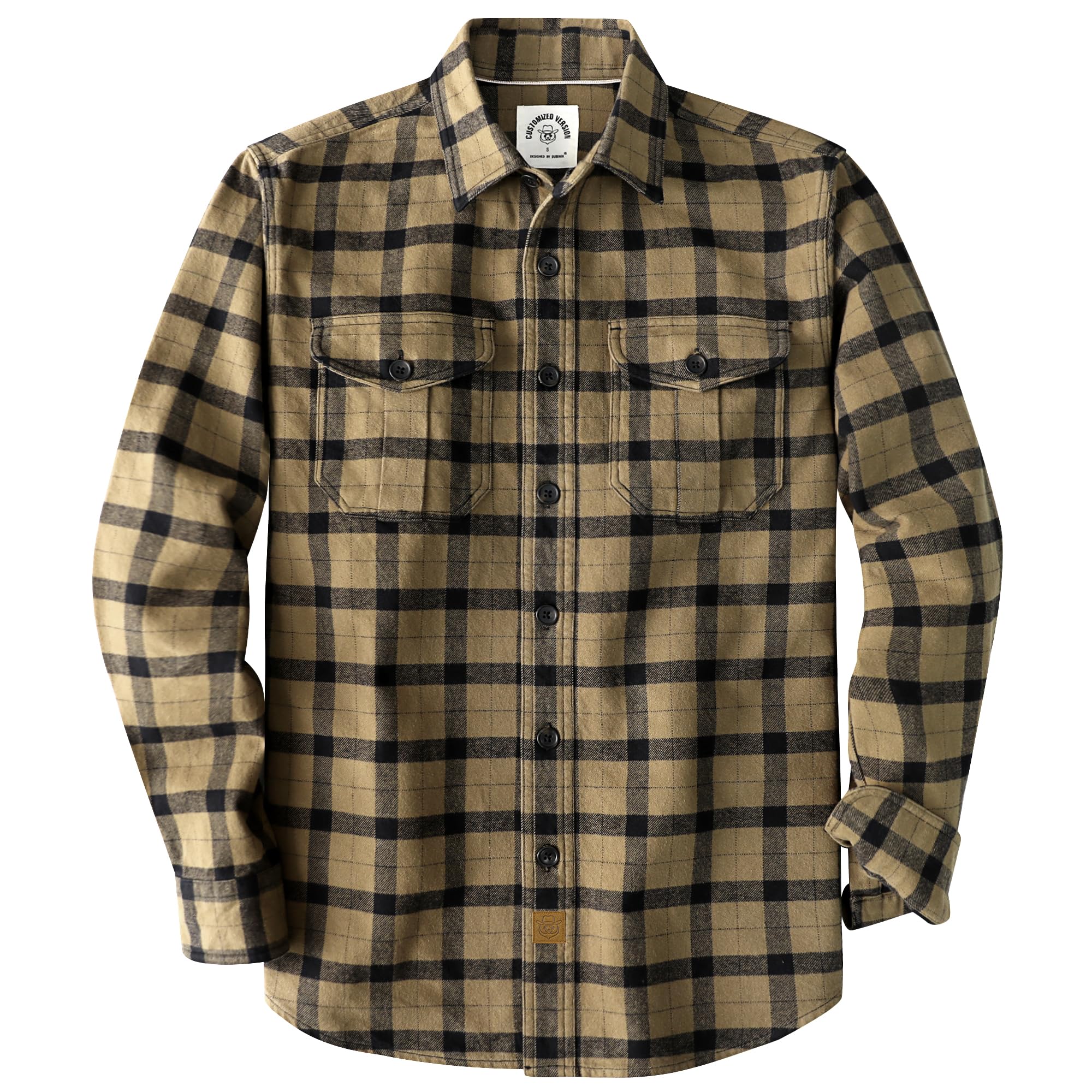 Dubinik®8.6 oz Lourd Chemise Flanelle Homme Manches Longues Polaire Chemise