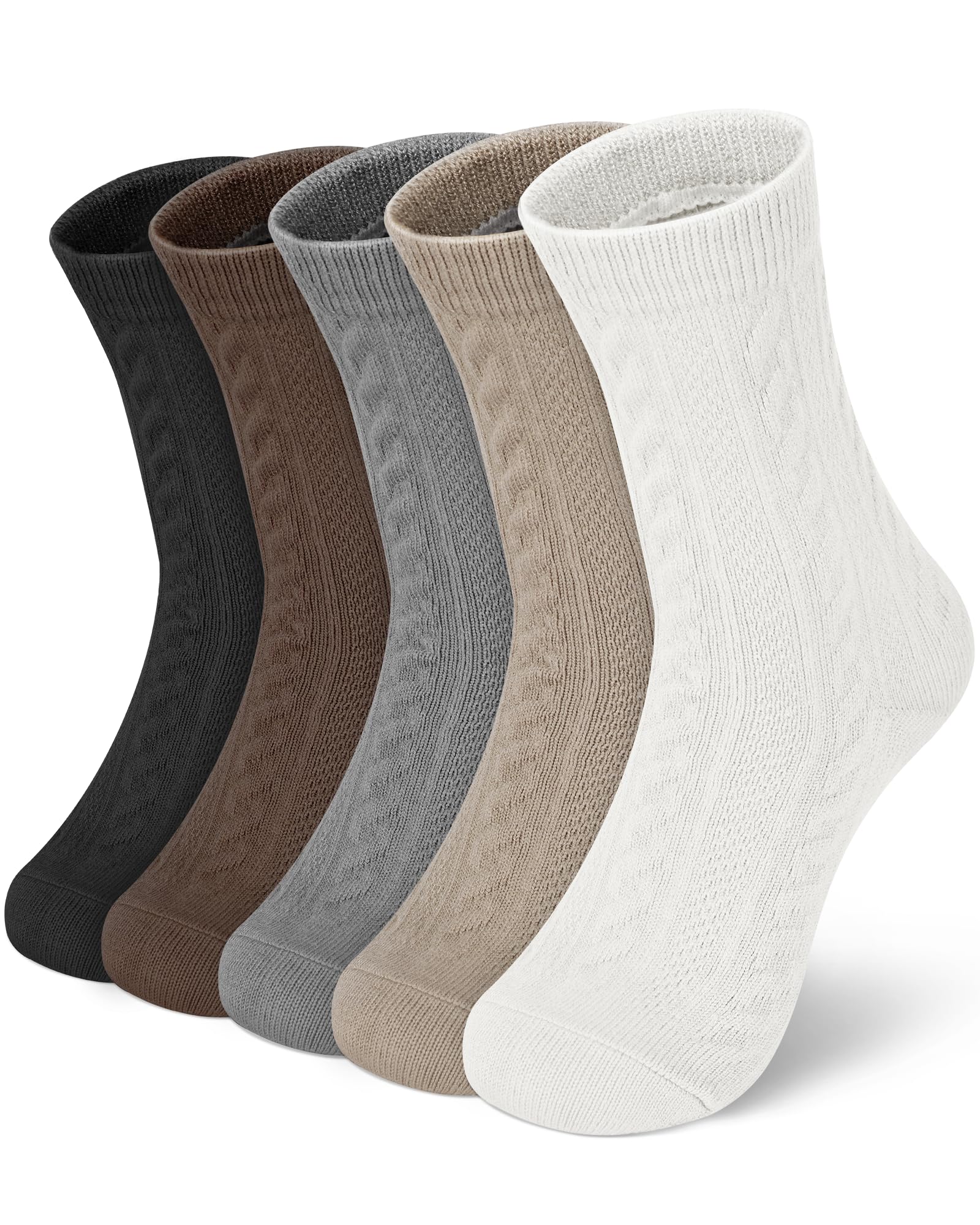 YSense Womens Wool Socks, Winter Boot Socks Stocking Stuffers Gifts for Women Men Warm Crew for Hiking