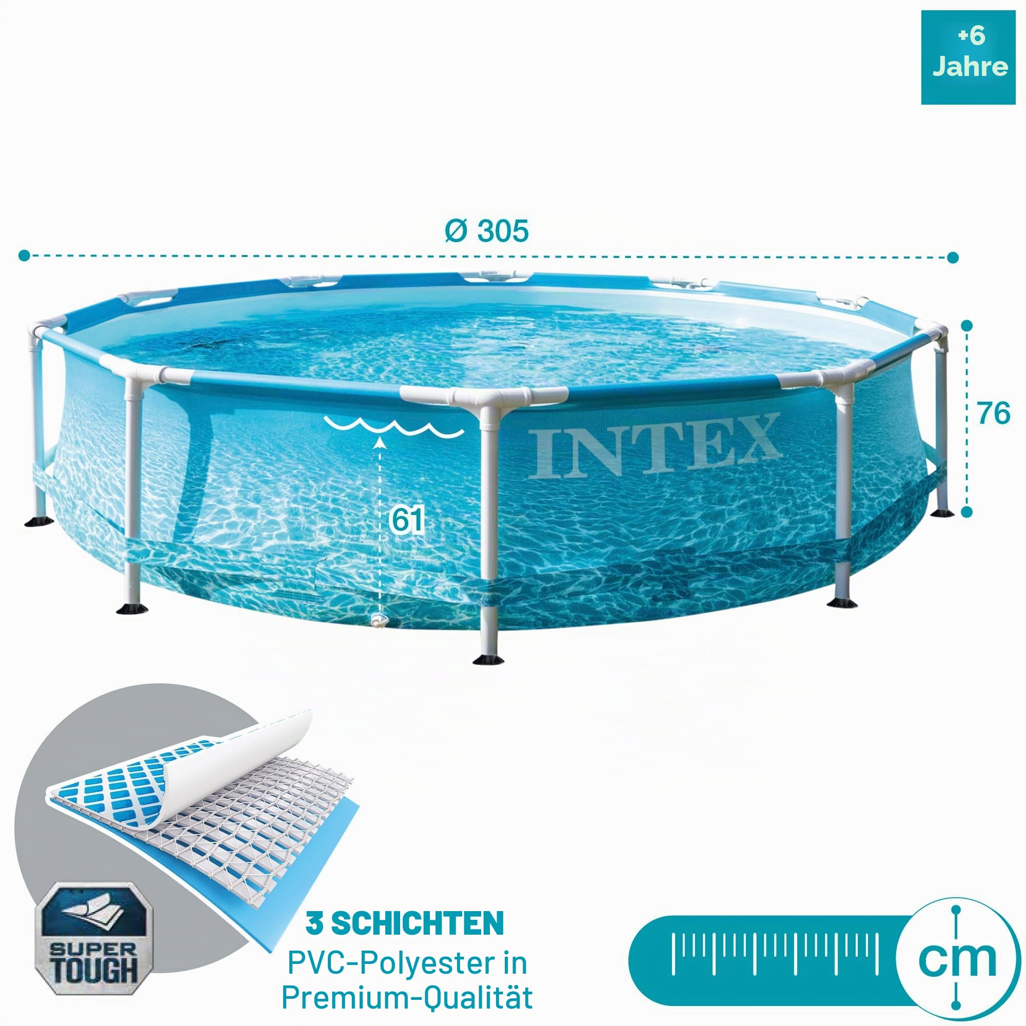 Intex 10FT X 30IN Beachside Metal Frame Pool