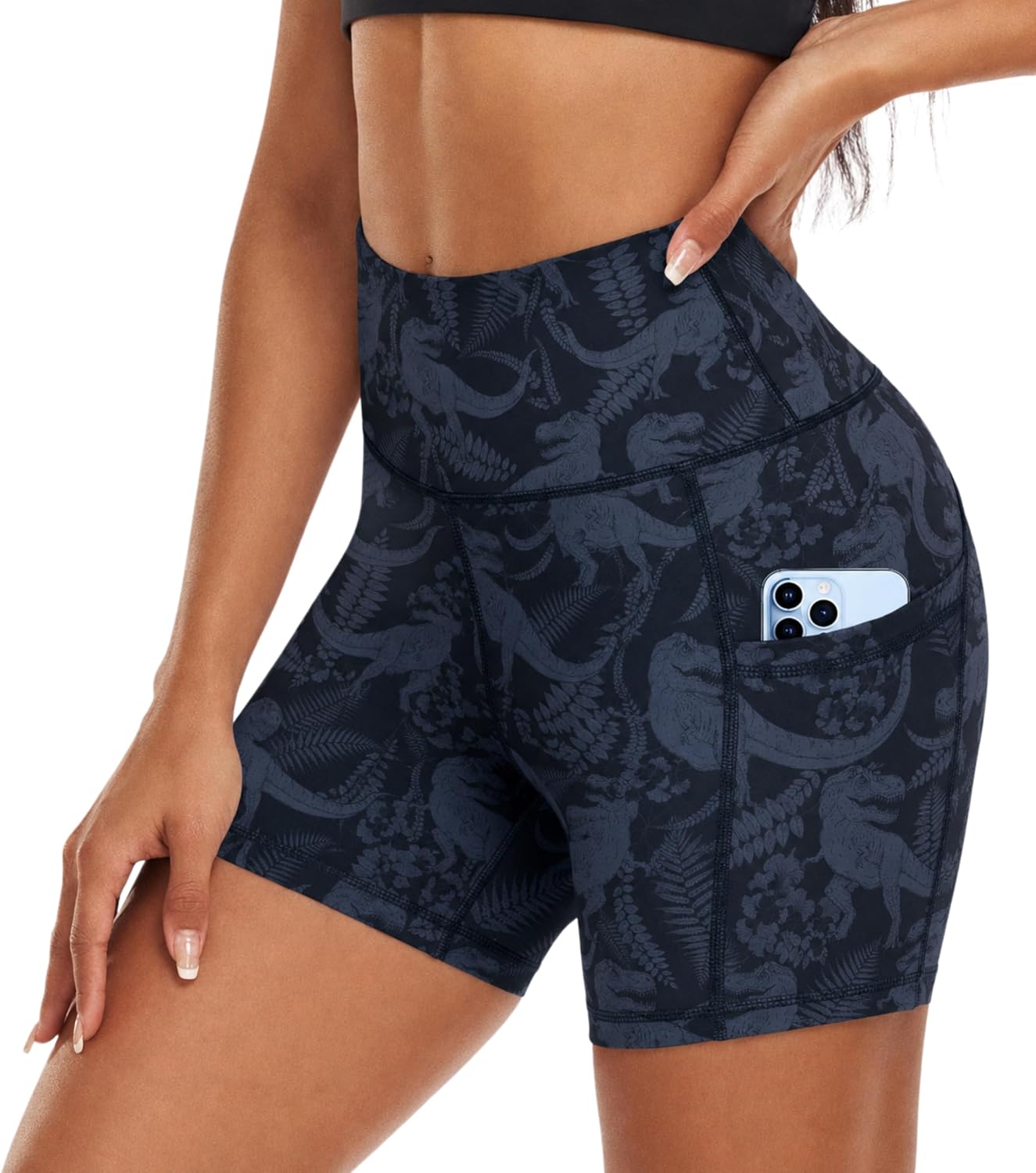 Women's Biker Shorts High Waisted Athletic Workout Yoga Running Shorts with Pockets