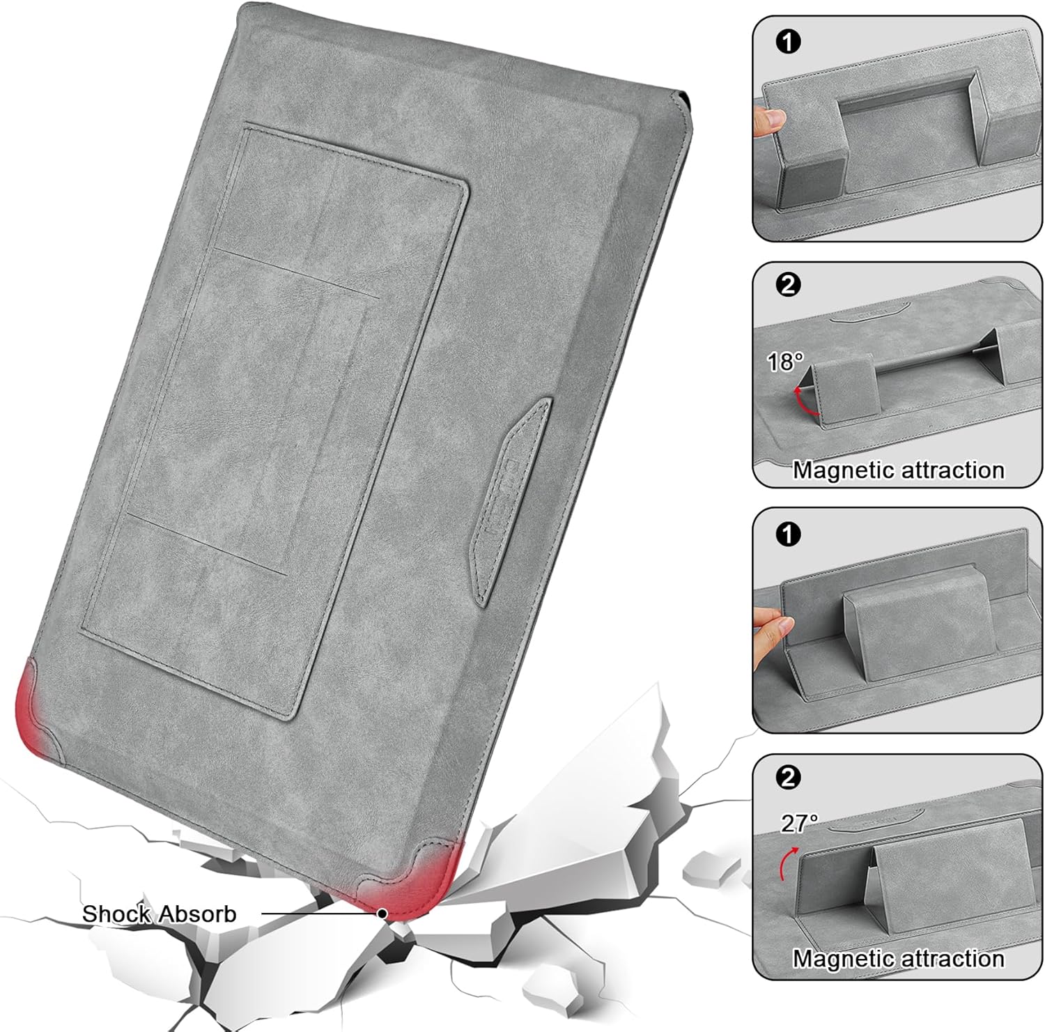 HoYiXi 15.6 16 Inch Laptop Sleeve Case with Stand Feature for MacBook Pro 16 2025 & 2021,ASUS Vivobook 15/MacBook Pro 15/Surface 3/Matebook D15/Galaxy Book Flex,15-16'' Laptop Cover,Light Gray