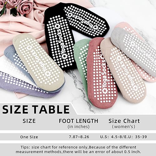 Miniatura 6 de Minmex Calcetines de yoga - 1 par de calcetines antideslizantes para mujer, talla única, calcetines deportivos de fitness