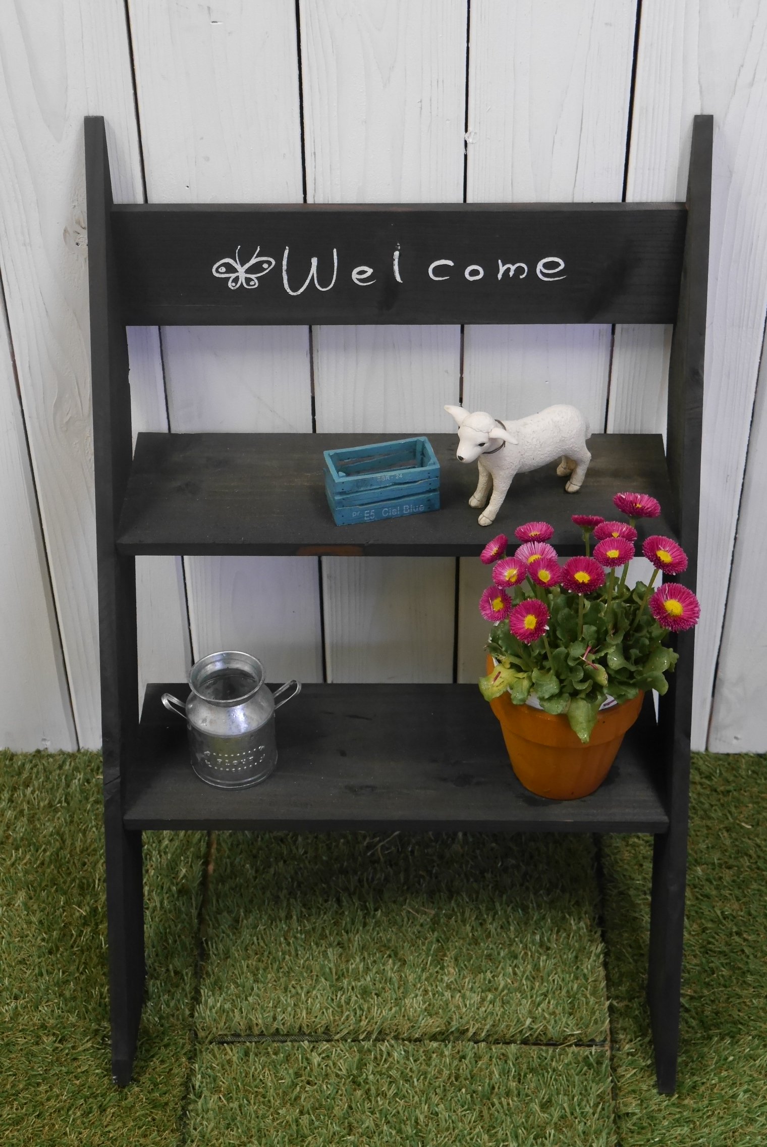 Amazon | ラフラダーシェルフ2段 幅40cm ×奥行き31cm ×高さ61cm