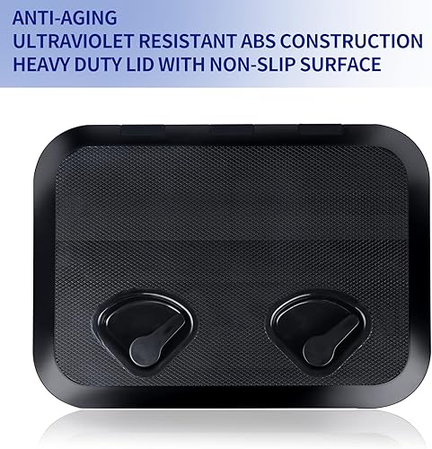 Miniatura 9 de smartmarine Marine - Escotilla de acceso a cubierta de 17.3 x 12.4 pulgadas, color negro, rectangular, para barco, tapas de escotilla