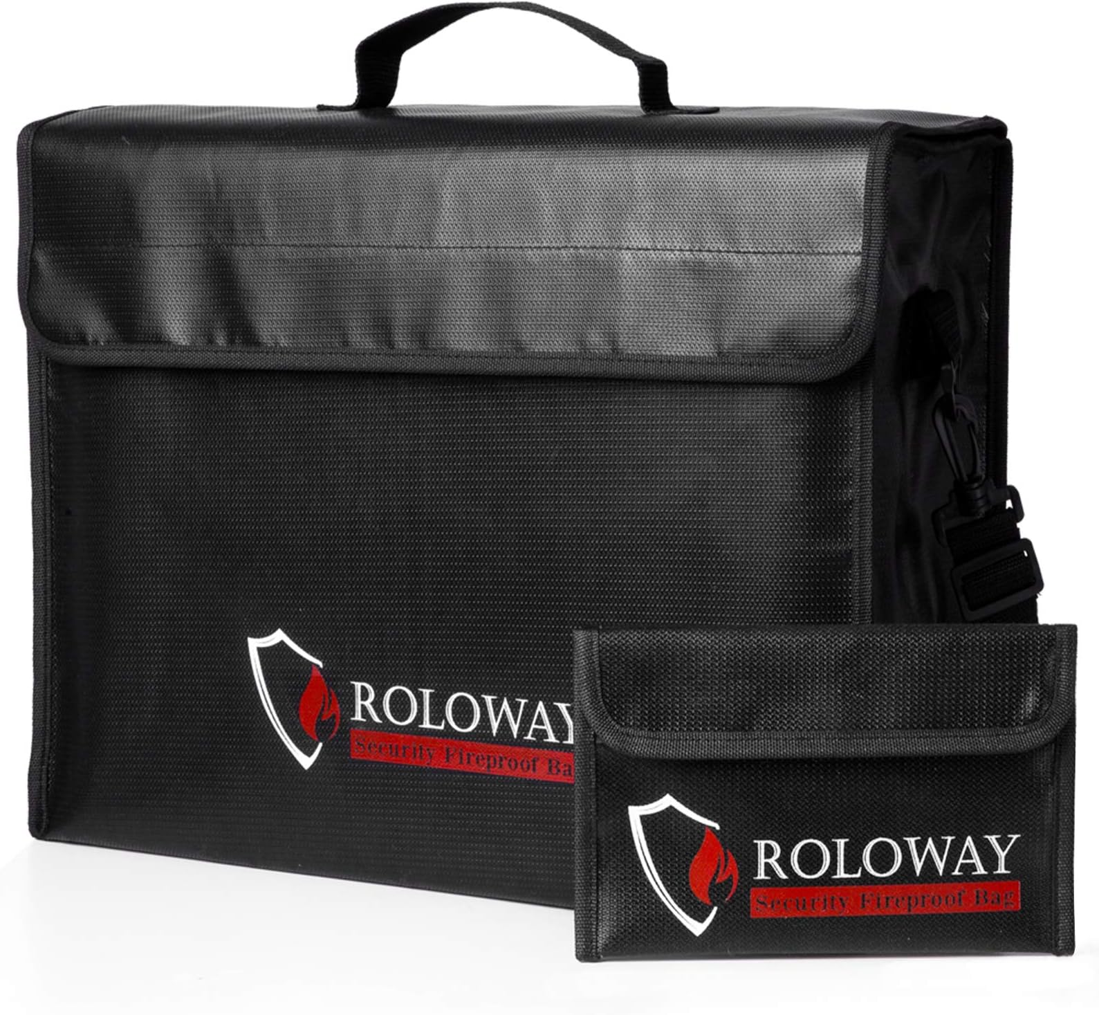 ROLOWAY Large Fireproof Document and Money Safe Bag - Water Resistant, 17 x 12 x 5.8 inches