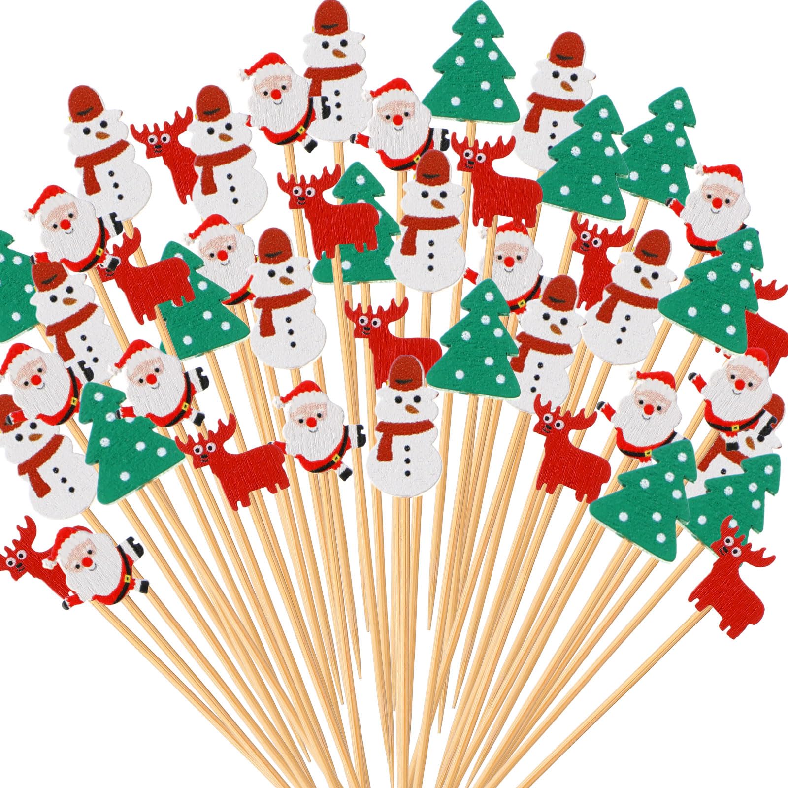 Bâtonnets à cocktail de Noël en forme de sapin pour décorer vos buffets et verres