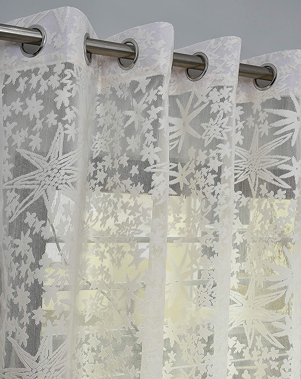 ZYFOX HOME Transparent Curtains 5 Feet Long Set of 1 Pcs | Cream Sheer Window Curtains for Living Room, Bedroom | Lightweight 5 Feet Long Drapes for Home Decoration-image-41