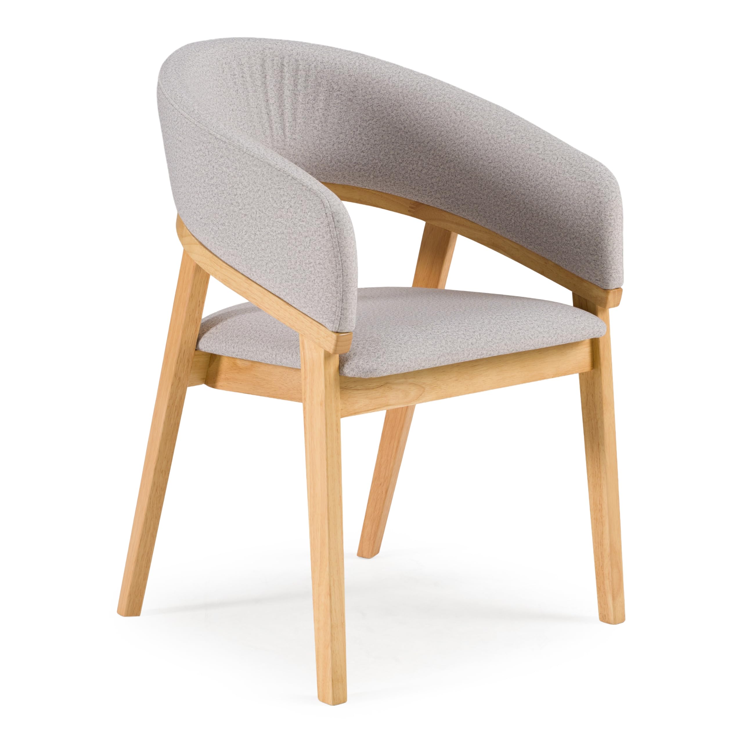 Truman - Mid-Century Modern Grey & Natural Oak Dining Chair by Limari Home – Fabric, Grey, Model LIM-85570