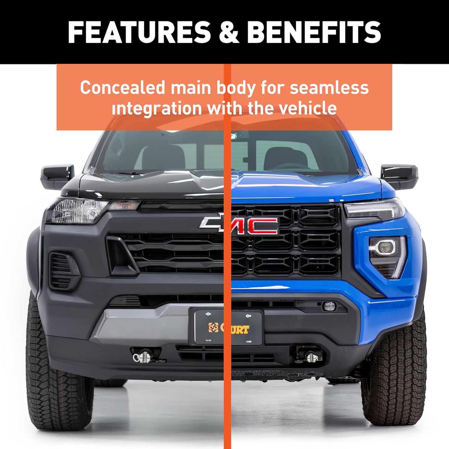 CURT 70151 Custom Tow Bar Base Plate Brackets for Dinghy Towing, Fits Select Chevrolet Colorado, GMC Canyon