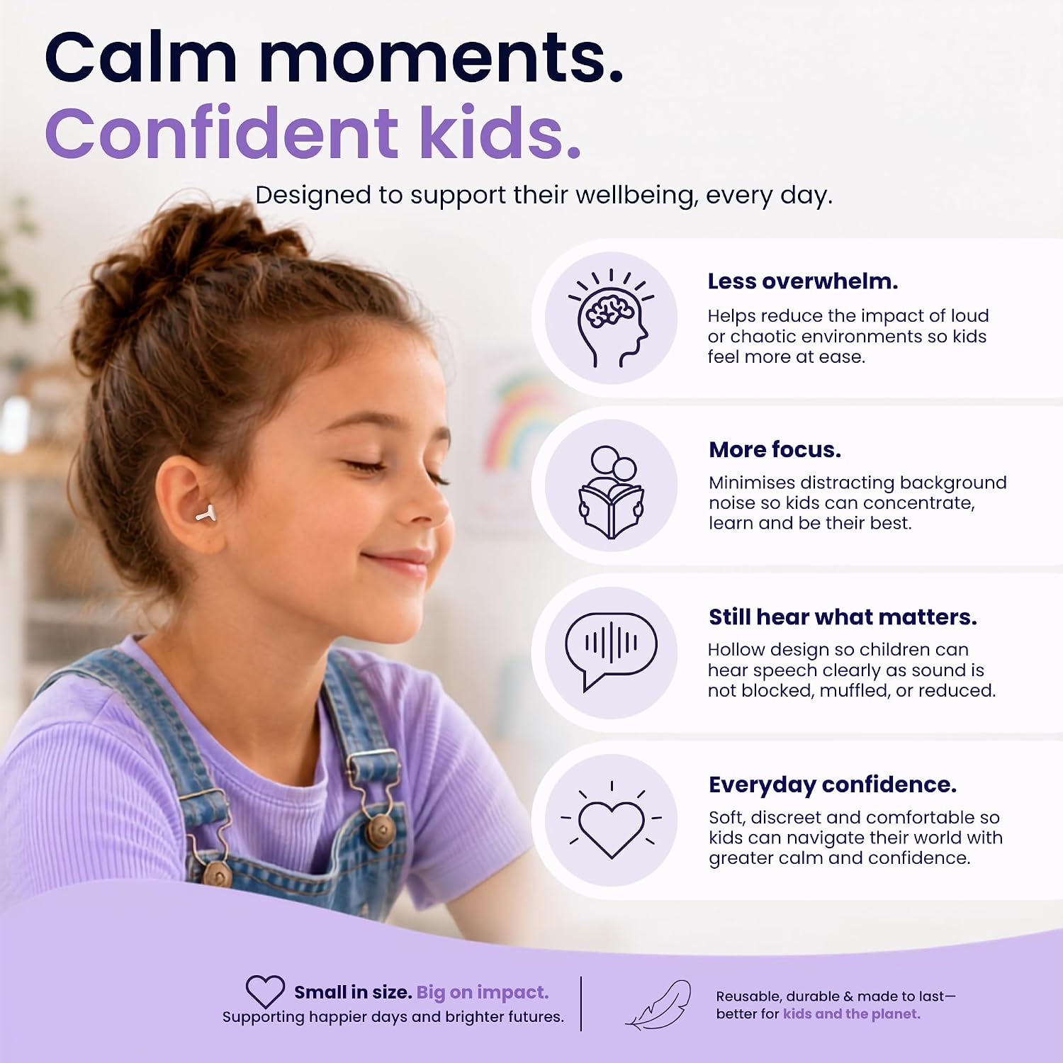 Flare Audio Calmer Kids | Noise Reducing Ear Plugs Alternative