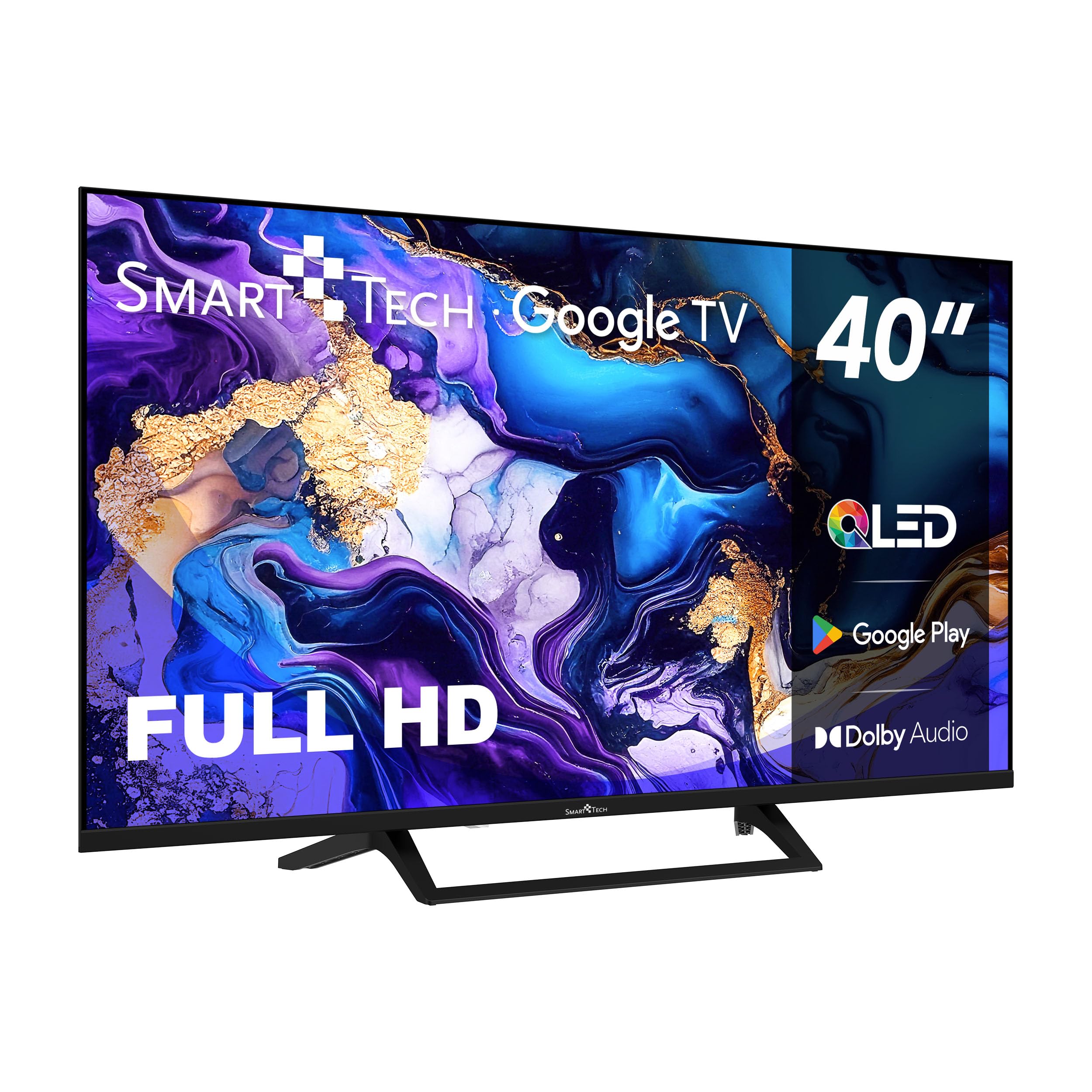 Smart Tech TV 40" (100 cm) 40QG01V Google TV QLED Full HD; 3 HDMI, 2 USB, Sonido Dolby Digital Plus