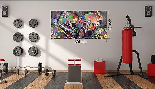 Miniatura 7 de SIXTTART Pósteres de fútbol americano, arte de pared grande para sala de estar, bola de rugby de graffiti, decoración de dormitorio para niños