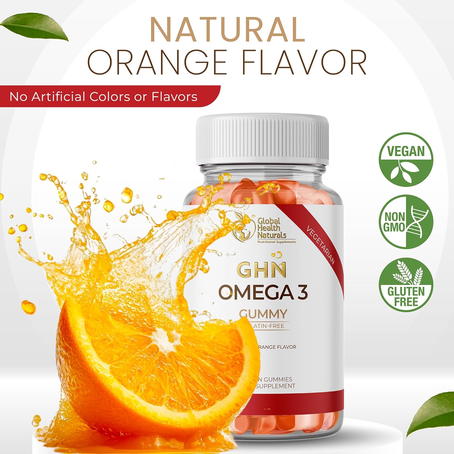 Vegan Omega 3 Gummies – Flaxseed Oil Omega 3 6 9 ALA - Pectin-Based Chewable Supplement for Adults - Natural Orange Flavor - Non-GMO, Gluten-Free, Gelatin-Free -30 Servings